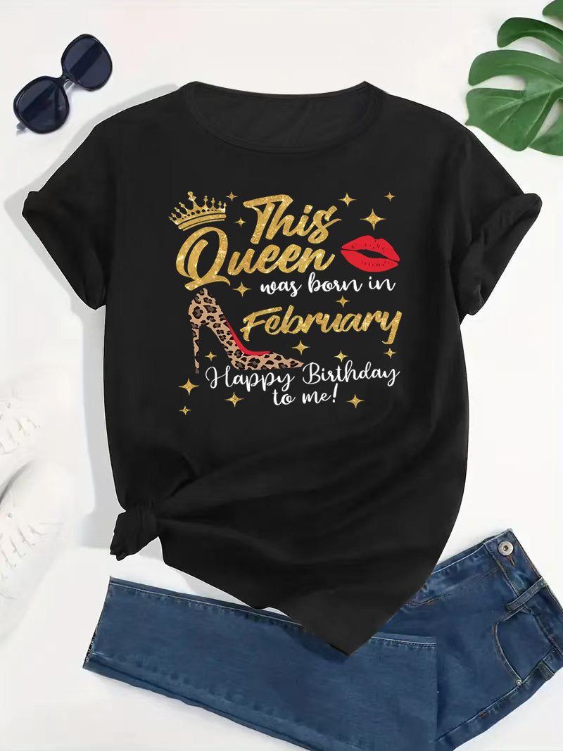 Plus Size Women's Clothing Short Sleeve T-Shirts Christmas Cartoon Print Summer Clothing