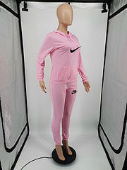Printed sports suit two-piece set