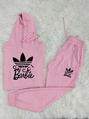 Hooded pocket zipper fashion casual sports two-piece Autumn style suit