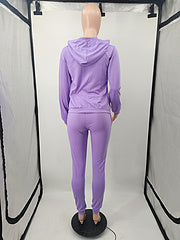 Plus size women's clothing embroidery craftsmanship Sportswear slim fit fashionable casual two-piece suit