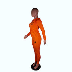 Autumn style hooded pocket zipper fashion casual sports two-piece suit