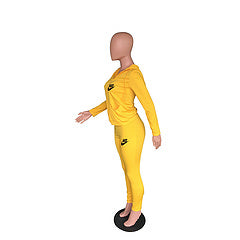 Autumn style hooded pocket zipper fashion casual sports two-piece suit