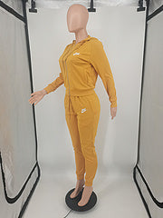 New fashion European and American foreign trade women's clothing solid color trend leisure sports suit