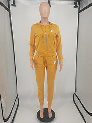 New fashion European and American foreign trade women's clothing solid color trend leisure sports suit