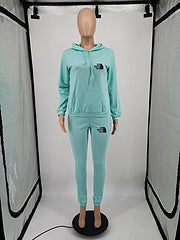 Fashionable and casual printed sports suit two-piece set in stock