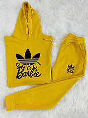 Hooded pocket zipper fashion casual sports two-piece Autumn style suit