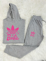 Hooded pocket zipper fashion casual sports two-piece Autumn style suit