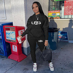 Printed sports suit two-piece set