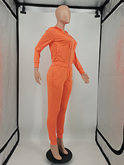 New fashion European and American foreign trade women's clothing solid color trend leisure sports suit