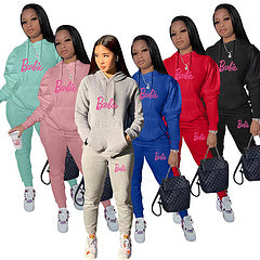 Printed sportswear slim fit fashion casual two piece