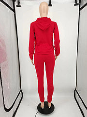 Printed sportswear slim fit fashion casual two piece