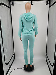 Fashionable and casual printed sports suit two-piece set in stock