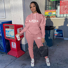 Printed sports suit two-piece set