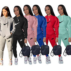 Printed sports suit two-piece set