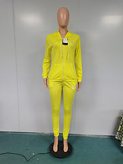 Embroidery Sportswear Slim Fit Fashion Casual Two-piece Set
