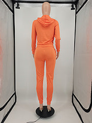 New fashion European and American foreign trade women's clothing solid color trend leisure sports suit
