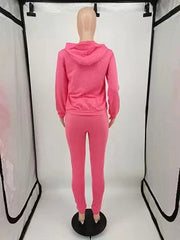 Embroidery Sportswear Slim Fit Fashion Casual Two-piece Set