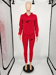 Printed sports suit two-piece set