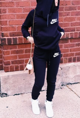 New European and American women's fashion casual hooded embroidered two-piece suit