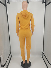 New fashion European and American foreign trade women's clothing solid color trend leisure sports suit