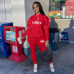 Printed sports suit two-piece set