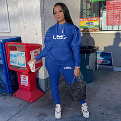 Printed sports suit two-piece set