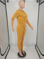 New fashion European and American foreign trade women's clothing solid color trend leisure sports suit